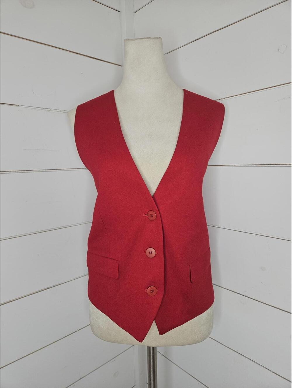 Lord & Taylor Size 12 petite red button down adjustable vest